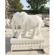 Outdoor Garden Hand Carved Stone Marble Animal Statue Elephant Statue